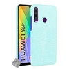 Image de Housse etui coque rigide simili cuir crocodile pour Huawei Y6p + film ecran - BLEU CLAIR -