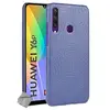Image de Housse etui coque rigide simili cuir crocodile pour Huawei Y6p + film ecran - BLEU FONCE -