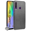 Image de Housse etui coque rigide simili cuir crocodile pour Huawei Y6p + verre trempe - NOIR -