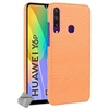 Image de Housse etui coque rigide simili cuir crocodile pour Huawei Y6p + verre trempe - ORANGE -