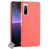 Image de Housse etui coque rigide simili cuir crocodile pour Sony Xperia 10 II + film ecran - ROUGE -