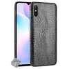 Image de Housse etui coque rigide simili cuir crocodile pour Xiaomi Redmi 9A + verre trempe - NOIR -