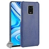 Image de Housse etui coque rigide simili cuir crocodile pour Xiaomi Redmi Note 9S + verre trempe - BLEU FONCE -