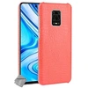 Image de Housse etui coque rigide simili cuir crocodile pour Xiaomi Redmi Note 9S + verre trempe - ROUGE -