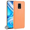 Image de Housse etui coque rigide simili cuir crocodile pour Xiaomi Redmi Note 9S + verre trempe - ORANGE -