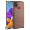 Image de Housse etui coque rigide simili cuir crocodile pour Samsung Galaxy A21s + film ecran - MARRON -