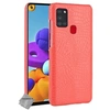 Image de Housse etui coque rigide simili cuir crocodile pour Samsung Galaxy A21s + verre trempe - ROUGE -