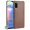Image de Housse etui coque rigide simili cuir crocodile pour Samsung Galaxy A41 + film ecran - MARRON -