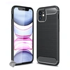Image de Housse etui coque silicone gel carbone pour Apple iPhone 12 Mini + verre trempe - NOIR -