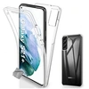 Image de Coque silicone gel fine 360 integrale (avant et arriere) pour Samsung Galaxy S21 Plus 5G + verre trempe - TRANSPARENT -