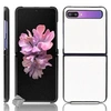 Image de Housse etui coque rigide simili cuir crocodile pour Samsung Galaxy Z Flip / Z Flip 5G - BLANC -