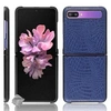 Image de Housse etui coque rigide simili cuir crocodile pour Samsung Galaxy Z Flip / Z Flip 5G - BLEU FONCE -