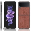 Image de Housse etui coque rigide simili cuir crocodile pour Samsung Galaxy Z Flip 3 5G - MARRON -