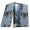 Image de Housse etui coque rigide anti choc pour Samsung Galaxy S21 FE 5G + verre trempe - BLEU FONCE -