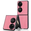 Image de Housse etui coque rigide simili cuir crocodile pour Huawei P50 Pocket - ROSE -