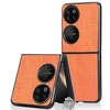 Image de Housse etui coque rigide simili cuir crocodile pour Huawei P50 Pocket - ORANGE -