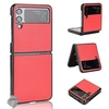 Image de Housse etui coque rigide simili cuir avant et arrière pour Samsung Galaxy Z Flip 4 5G - ROUGE -