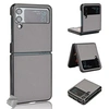 Image de Housse etui coque rigide simili cuir avant et arrière pour Samsung Galaxy Z Flip 4 5G - GRIS -