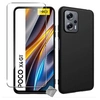 Image de Coque pour Xiaomi Poco X4 GT 5G - housse etui silicone gel fine + verre trempe - NOIR -