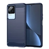 Image de Coque pour Xiaomi Poco F4 5G - housse etui silicone gel carbone + film ecran - BLEU FONCE -