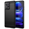 Image de Coque pour Xiaomi Redmi Note 12 Pro+ Plus 5G - housse etui silicone gel carbone + verre trempe - NOIR -