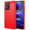 Image de Coque pour Xiaomi Redmi Note 12 Pro+ Plus 5G - housse etui silicone gel carbone + verre trempe - ROUGE -