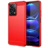 Image de Coque pour Xiaomi Poco X5 Pro 5G / Redmi Note 12 Pro 5G - housse etui silicone gel carbone + verre trempe - ROUGE -