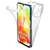 Image de Coque pour Xiaomi Redmi 12C / Redmi 11A / Poco C55 - housse etui silicone gel fine 360 integrale (avant et arriere) + film ecran - TRANSPARENT -