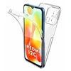 Image de Coque pour Xiaomi Redmi 12C / Redmi 11A / Poco C55 - housse etui silicone gel fine 360 integrale (avant et arriere) + verre trempe - TRANSPARENT -