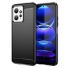 Image de Coque pour Xiaomi Redmi Note 12 4G - housse etui silicone gel carbone + verre trempe - NOIR -