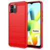 Image de Coque pour Xiaomi Redmi A1 / A2 - housse etui silicone gel carbone + verre trempe - ROUGE -