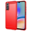 Image de Coque pour Samsung Galaxy A05s - housse etui silicone gel carbone + verre trempe - ROUGE -