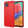 Image de Coque pour Samsung Galaxy M33 5G - housse etui silicone gel carbone + verre trempe - ROUGE -