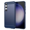 Image de Coque pour Samsung Galaxy S24 5G - housse etui silicone gel carbone + film ecran - BLEU FONCE -