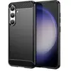 Image de Coque pour Samsung Galaxy S24 5G - housse etui silicone gel carbone + verre trempe - NOIR -