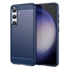 Image de Coque pour Samsung Galaxy S24 5G - housse etui silicone gel carbone + verre trempe - BLEU FONCE -