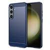 Image de Coque pour Samsung Galaxy S24 Plus 5G - housse etui silicone gel carbone + verre trempe - BLEU FONCE -