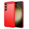 Image de Coque pour Samsung Galaxy S24 Plus 5G - housse etui silicone gel carbone + verre trempe - ROUGE -