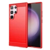 Image de Coque pour Samsung Galaxy S24 Ultra 5G - housse etui silicone gel carbone + verre trempe - ROUGE -