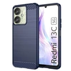Image de Coque pour Xiaomi Redmi 13C / Poco C65 / Poco M6 5G - housse etui silicone gel carbone + verre trempe - BLEU FONCE -