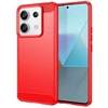 Image de Coque pour Xiaomi Redmi Note 13 Pro 5G / Poco X6 5G - housse etui silicone gel carbone + verre trempe - ROUGE -