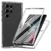 Image de Coque pour Samsung Galaxy S24 Ultra 5G - housse etui silicone gel fine 360 integrale (avant et arriere) + film ecran - TRANSPARENT -