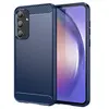 Image de Coque pour Samsung Galaxy A55 5G - housse etui silicone gel carbone + film ecran - BLEU FONCE -