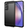 Image de Coque pour Samsung Galaxy A55 5G - housse etui silicone gel carbone + verre trempe - NOIR -