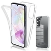 Image de Coque pour Samsung Galaxy A55 5G - housse etui silicone gel fine 360 integrale (avant et arriere) + verre trempe - TRANSPARENT -