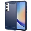 Image de Coque pour Samsung Galaxy A35 5G - housse etui silicone gel carbone + verre trempe - BLEU FONCE -