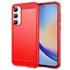 Image de Coque pour Samsung Galaxy A35 5G - housse etui silicone gel carbone + verre trempe - ROUGE -