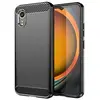 Image de Coque pour Samsung Galaxy Xcover 7 - housse etui silicone gel carbone + verre trempe - NOIR -