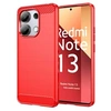 Image de Coque pour Xiaomi Redmi Note 13 4G - housse etui silicone gel carbone + verre trempe - ROUGE -