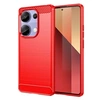 Image de Coque pour Xiaomi Redmi Note 13 Pro 4G / Poco M6 Pro 4G - housse etui silicone gel carbone + verre trempe - ROUGE -